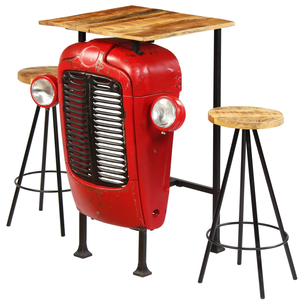 Bar-Set 3-tlg. Massivholz Mango 60×60×107 cm