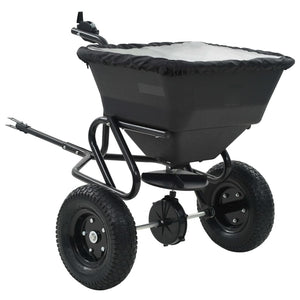 vidaXL Épandeur à sel à pousser PVC et acier 125x74x79cm 45L