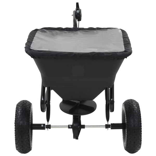 vidaXL Épandeur à sel à pousser PVC et acier 125x74x79cm 45L