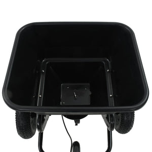 vidaXL Épandeur à sel à pousser PVC et acier 125x74x79cm 45L