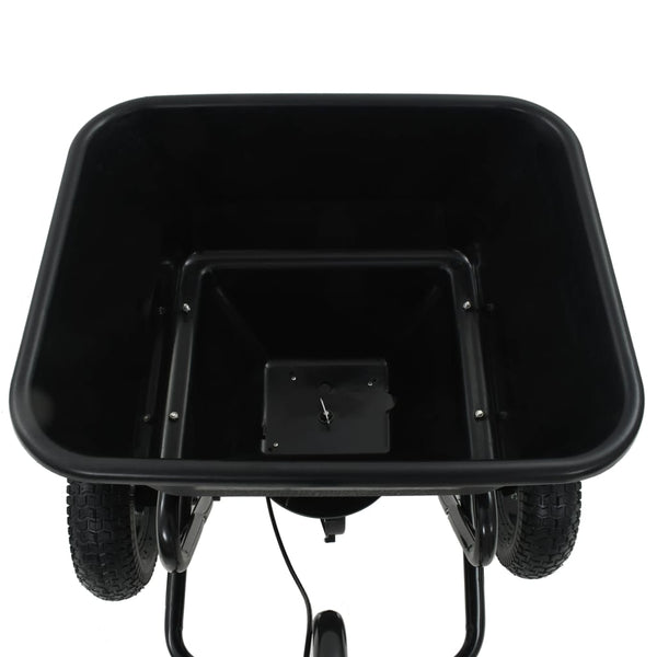 vidaXL Épandeur à sel à pousser PVC et acier 125x74x79cm 45L