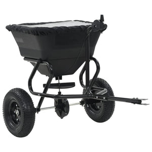 vidaXL Épandeur à sel à pousser PVC et acier 125x74x79cm 45L