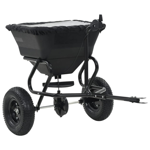 vidaXL Épandeur à sel à pousser PVC et acier 125x74x79cm 45L