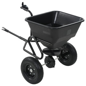 vidaXL Épandeur à sel à pousser PVC et acier 125x74x79cm 45L