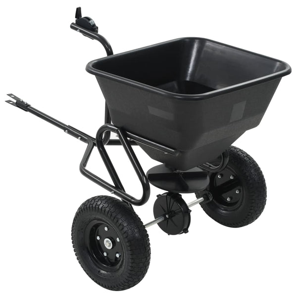 vidaXL Épandeur à sel à pousser PVC et acier 125x74x79cm 45L