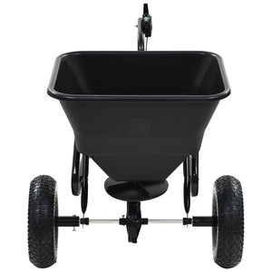 vidaXL Épandeur à sel à pousser PVC et acier 125x74x79cm 45L