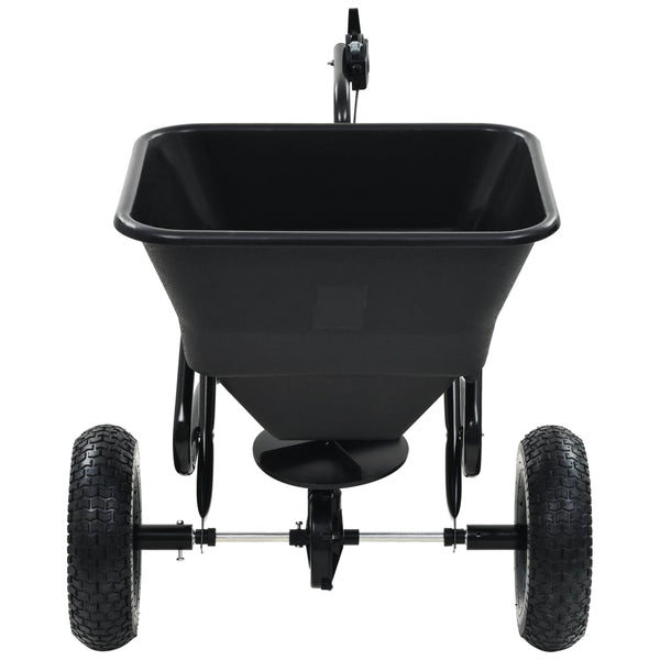 vidaXL Épandeur à sel à pousser PVC et acier 125x74x79cm 45L