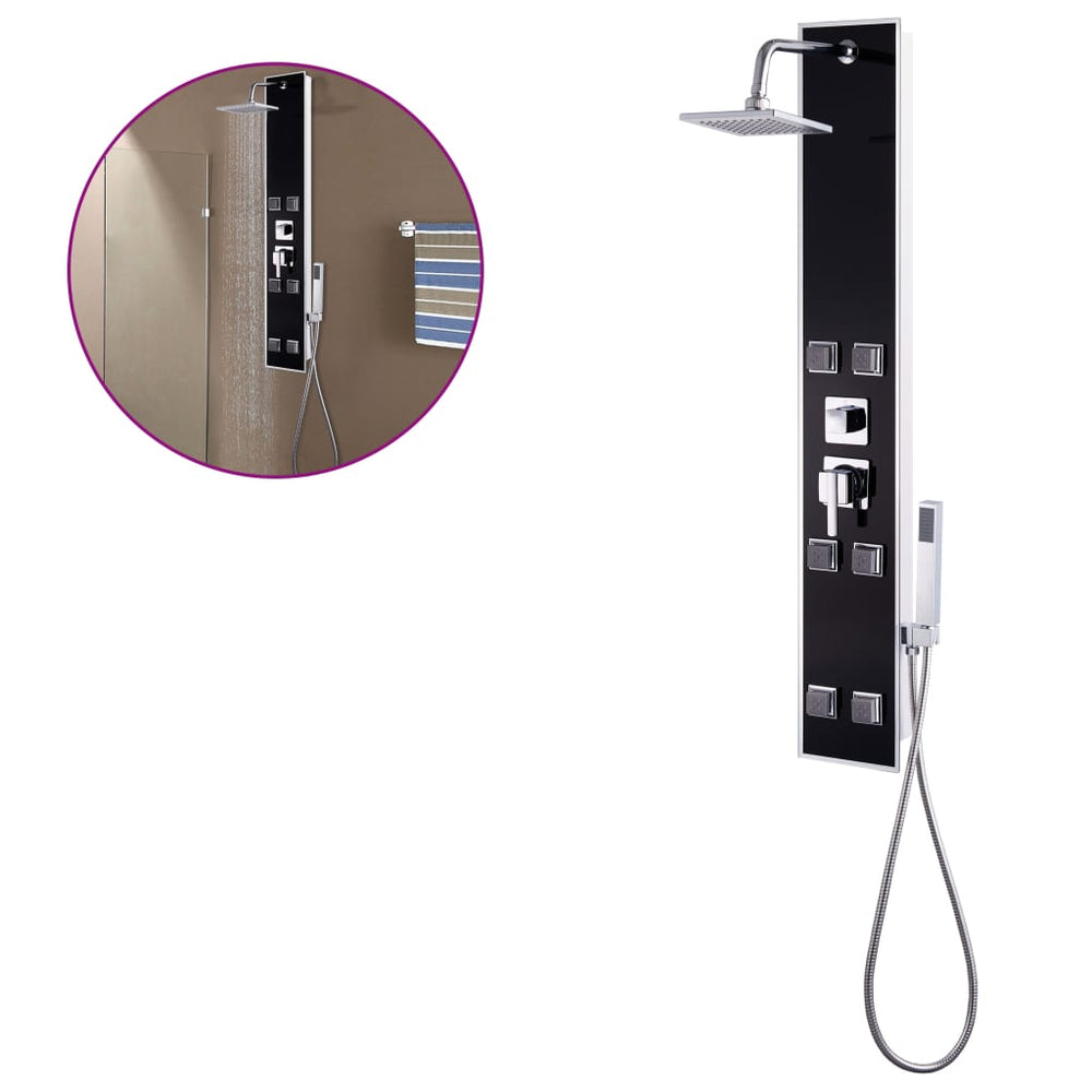 vidaXL Panneau de douche en verre 18 x 42,1 x 120 cm Noir