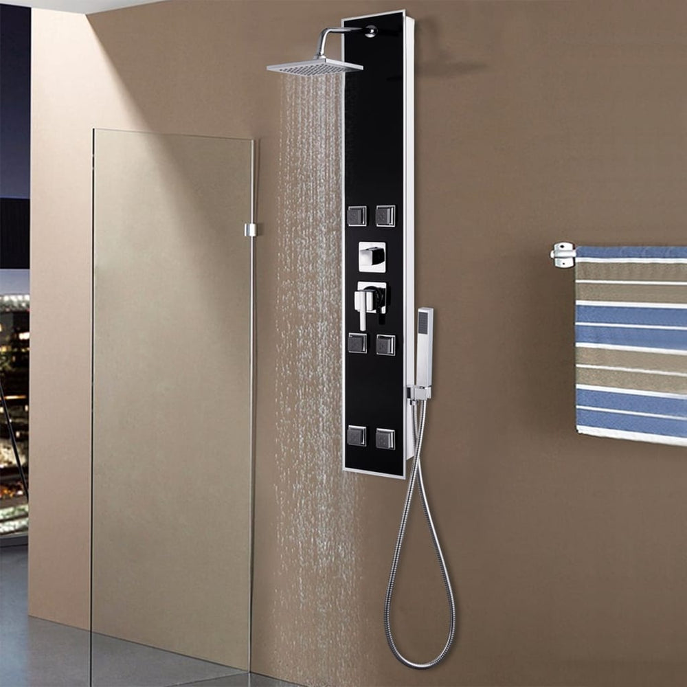 vidaXL Panneau de douche en verre 18 x 42,1 x 120 cm Noir