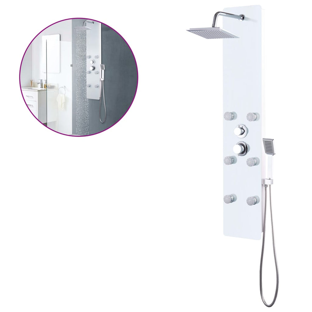 vidaXL Panneau de douche en verre 25x44,6x130 cm Blanc