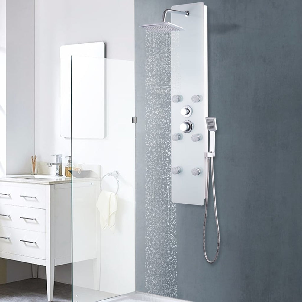 vidaXL Panneau de douche en verre 25x44,6x130 cm Blanc