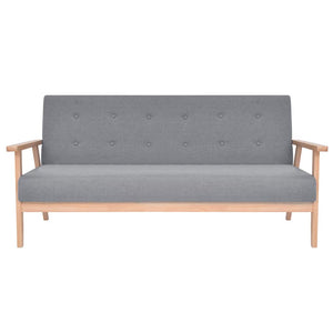 Sofa-Set 2-tlg. Stoff Hellgrau