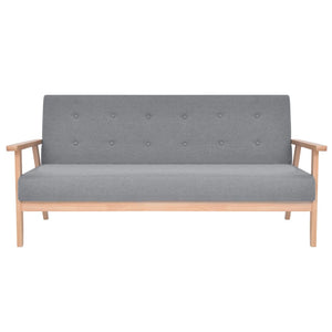 Sofa-Set 3-tlg. Stoff Hellgrau