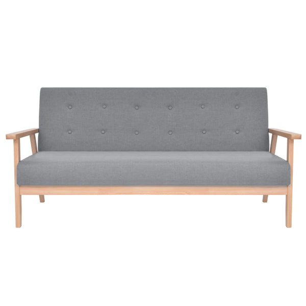 Sofa-Set 3-tlg. Stoff Hellgrau