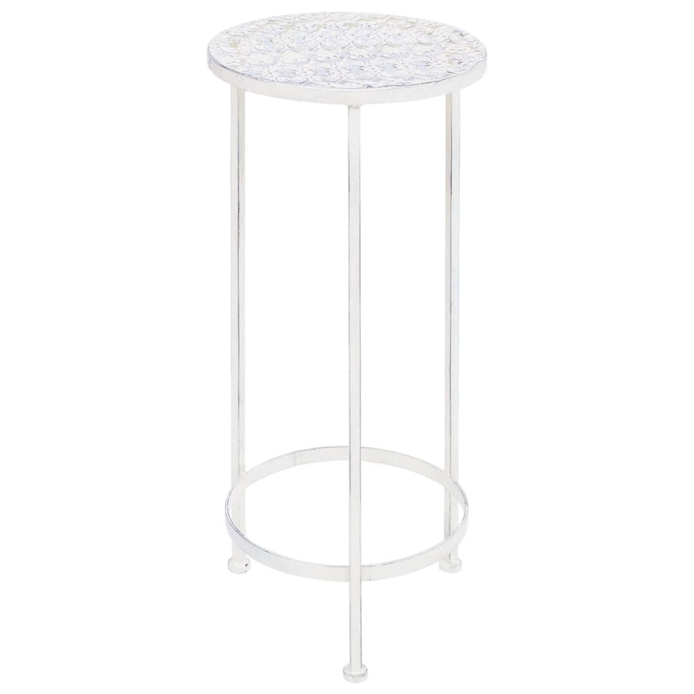 vidaXL Lot de 3 porte-plantes style vintage en métal blanc