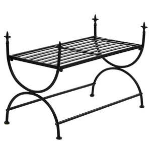 Bank Vintage-Stil Metall 83 x 42 x 55 cm Schwarz