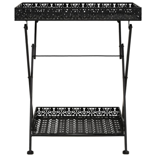 vidaXL Table d'appoint Pliante Vintage Métal 58 x 35 x 72 cm Noir