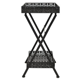 vidaXL Table d'appoint Pliante Vintage Métal 58 x 35 x 72 cm Noir