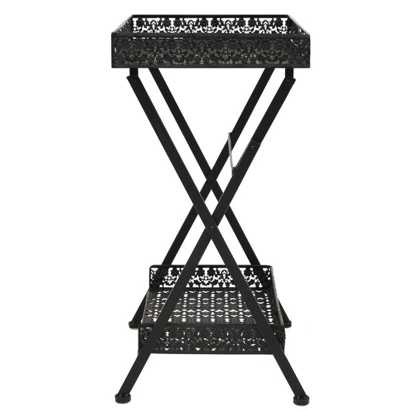 vidaXL Table d'appoint Pliante Vintage Métal 58 x 35 x 72 cm Noir