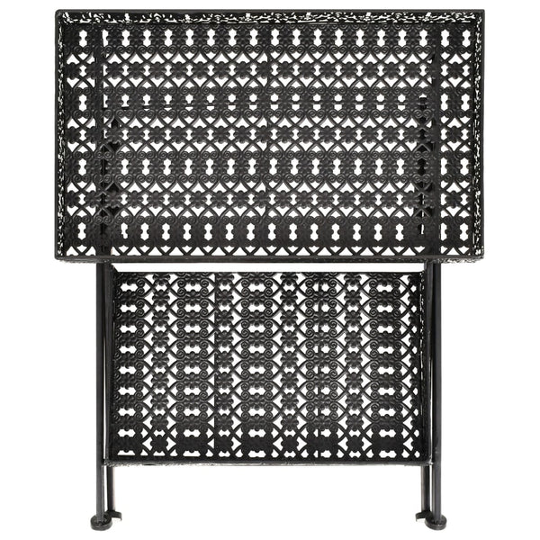 vidaXL Table d'appoint Pliante Vintage Métal 58 x 35 x 72 cm Noir