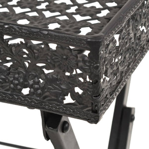 vidaXL Table d'appoint Pliante Vintage Métal 58 x 35 x 72 cm Noir