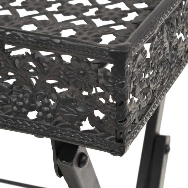 vidaXL Table d'appoint Pliante Vintage Métal 58 x 35 x 72 cm Noir