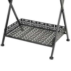 vidaXL Table d'appoint Pliante Vintage Métal 58 x 35 x 72 cm Noir