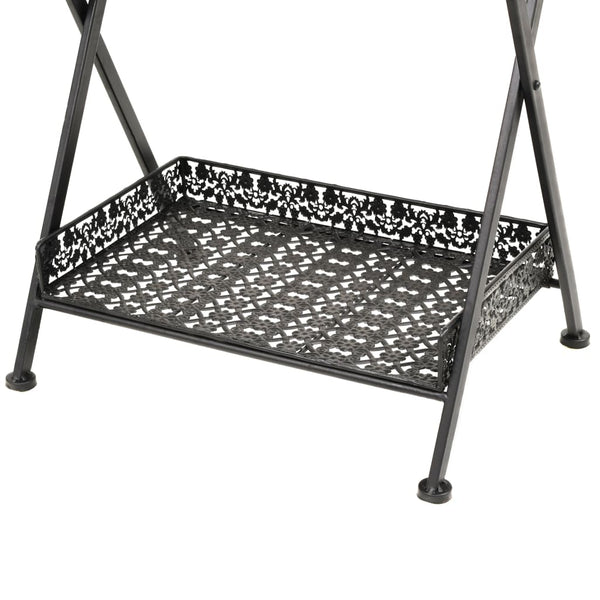 vidaXL Table d'appoint Pliante Vintage Métal 58 x 35 x 72 cm Noir