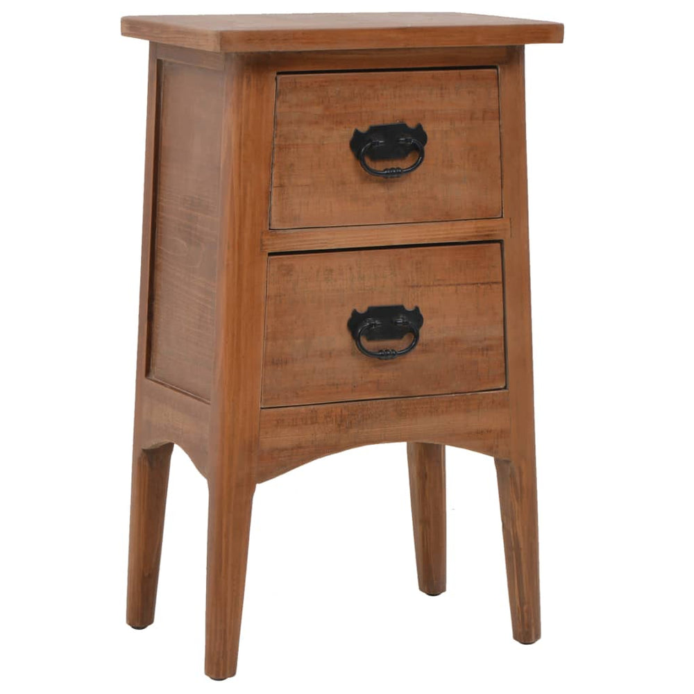 Nachttisch Massivholz Tanne 40x29x68 cm Braun