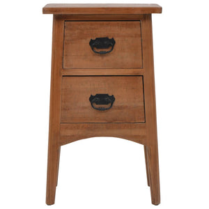 Nachttisch Massivholz Tanne 40x29x68 cm Braun