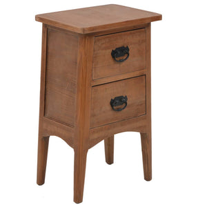 Nachttisch Massivholz Tanne 40x29x68 cm Braun