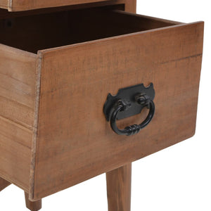 Nachttisch Massivholz Tanne 40x29x68 cm Braun