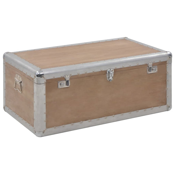 vidaXL Coffre de rangement en bois de sapin massif 91x52x40 cm Marron