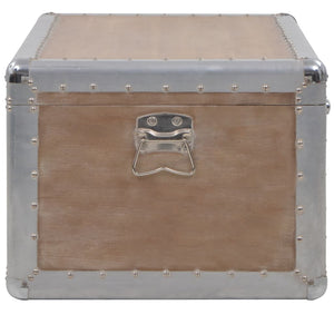 vidaXL Coffre de rangement en bois de sapin massif 91x52x40 cm Marron