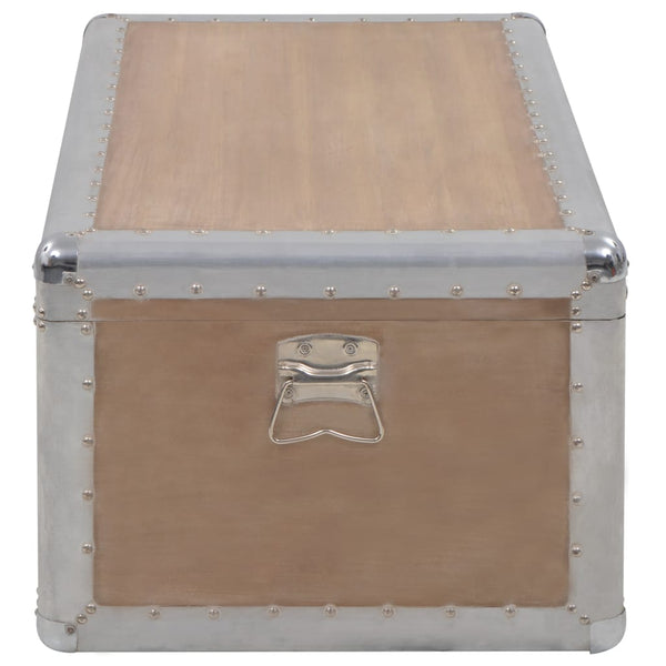 vidaXL Coffre de rangement en bois de sapin massif 91x52x40 cm Marron