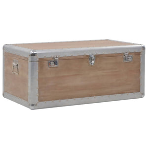 vidaXL Coffre de rangement en bois de sapin massif 91x52x40 cm Marron