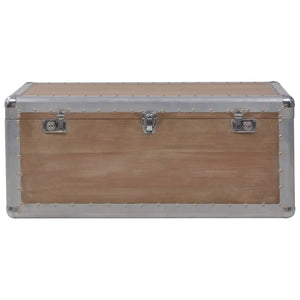 vidaXL Coffre de rangement en bois de sapin massif 91x52x40 cm Marron