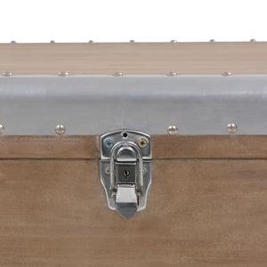 vidaXL Coffre de rangement en bois de sapin massif 91x52x40 cm Marron