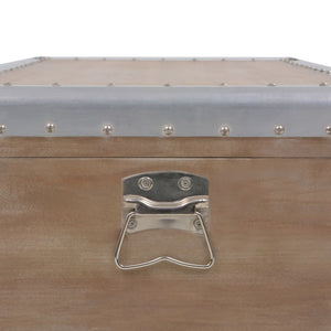 vidaXL Coffre de rangement en bois de sapin massif 91x52x40 cm Marron