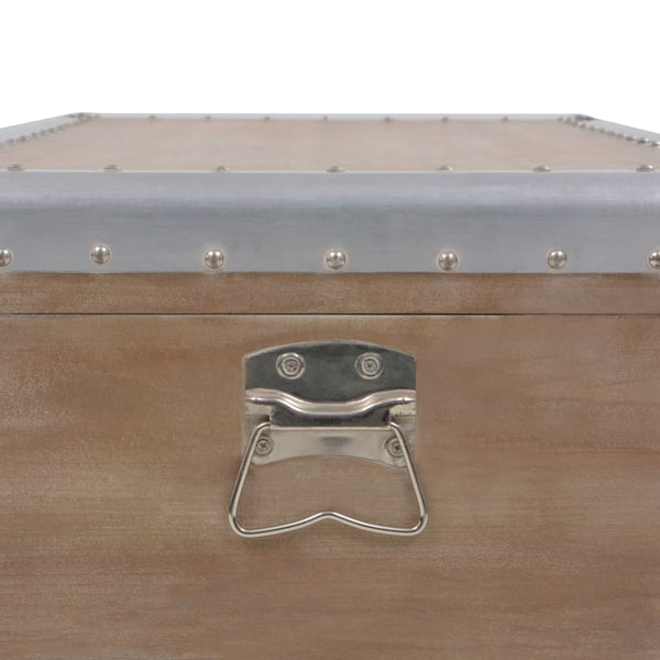 vidaXL Coffre de rangement en bois de sapin massif 91x52x40 cm Marron