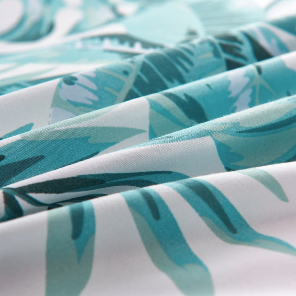 vidaXL Parure de lit Feuilles Vertes 140x200/60x70 cm