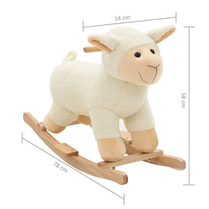 Schaukeltier Schaf Plüschtier Weiß
