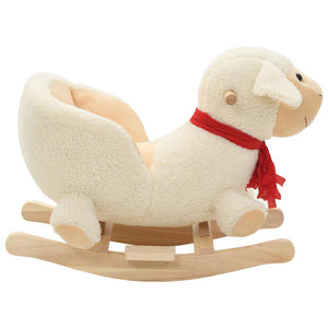 vidaXL Animal à bascule mouton avec dossier Peluche 60x32x50 cm Blanc