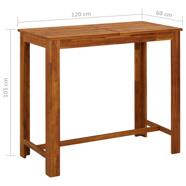 Bartisch Massivholz Akazie 120x60x105 cm