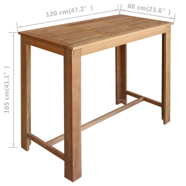 Bartisch und Hocker-Set 5-tlg. Akazienholz Massiv