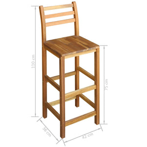 Bartisch und Stuhl-Set 5-tlg. Akazienholz Massiv