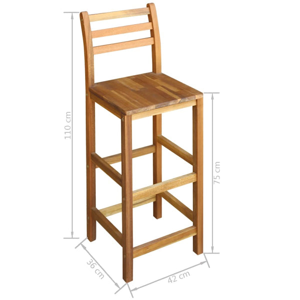 Bartisch und Stuhl-Set 5-tlg. Akazienholz Massiv