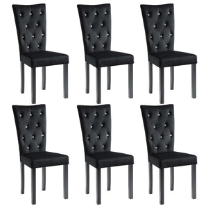 vidaXL Chaises de salle à manger 6 pcs Velours noir