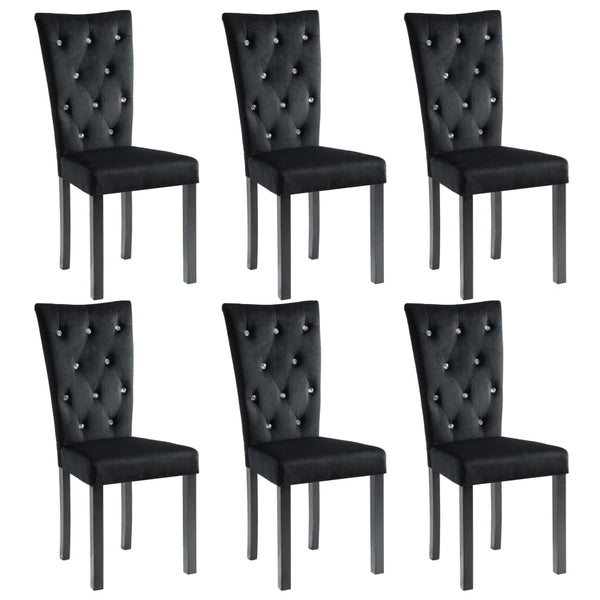vidaXL Chaises de salle à manger 6 pcs Velours noir