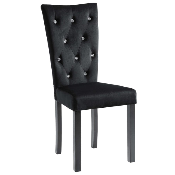 vidaXL Chaises de salle à manger 6 pcs Velours noir